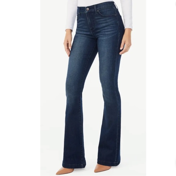 Sofia Jeans Women's Melisa dark wash Flare High Rise Zip Fly Jeans size 6 new - Picture 4 of 7